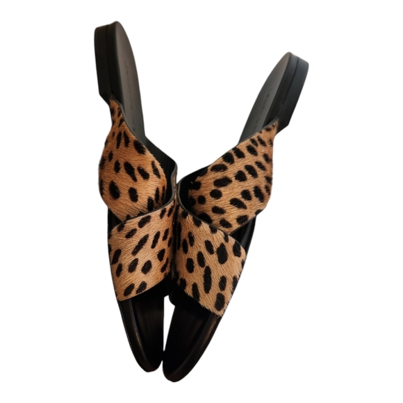 Jenni Kayne Pony Hair Crossover Cheetah Print Sandal Size 39 - Picture 3 of 7